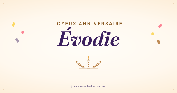 Image « Joyeux anniversaire Évodie » au format large