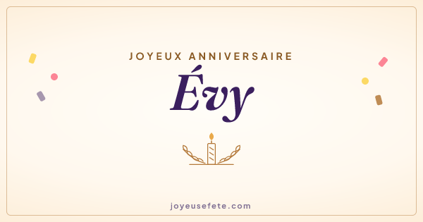 Image « Joyeux anniversaire Évy » au format large