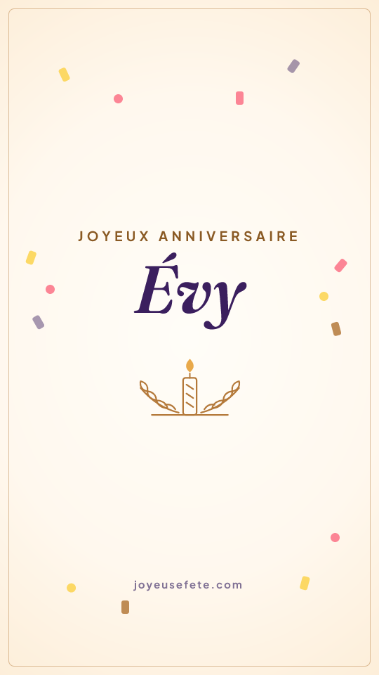 Image « Joyeux anniversaire Évy » au format story