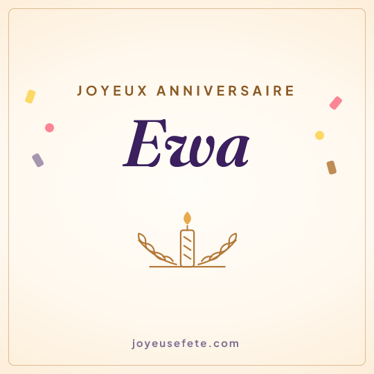 Image carrée « Joyeux anniversaire Ewa » pour WhatsApp