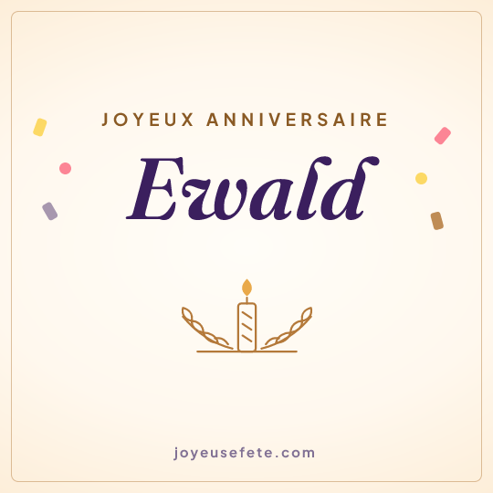 Image carrée « Joyeux anniversaire Ewald » pour WhatsApp