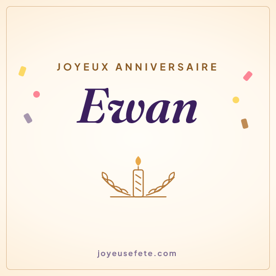Image carrée « Joyeux anniversaire Ewan » pour WhatsApp