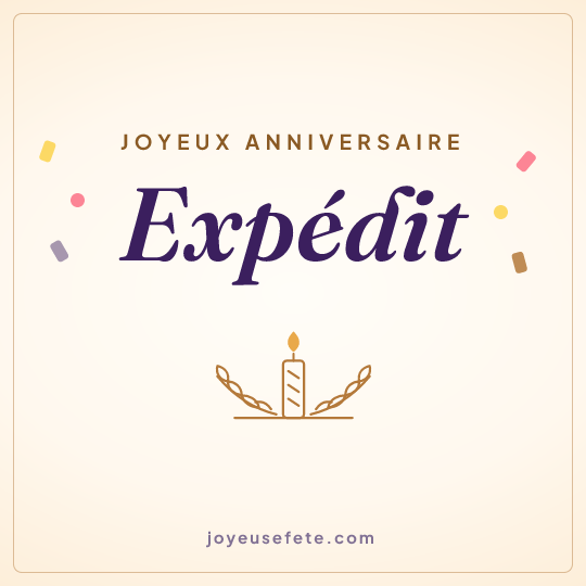 Image carrée « Joyeux anniversaire Expedit » pour WhatsApp