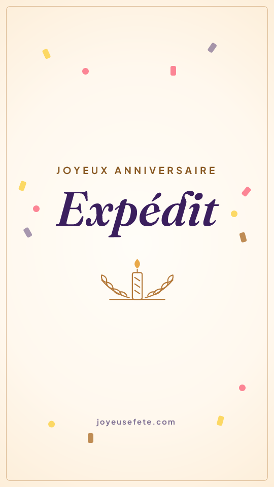 Image « Joyeux anniversaire Expedit » au format story