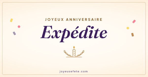 Image « Joyeux anniversaire Expédite » au format large