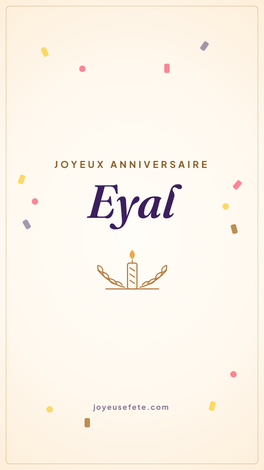 Image « Joyeux anniversaire Eyal » au format story