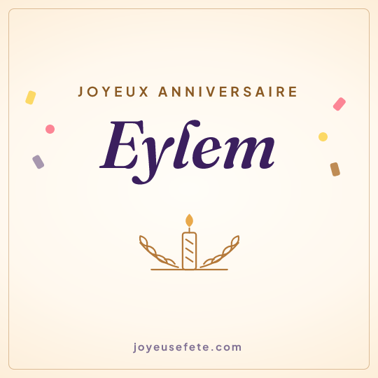 Image carrée « Joyeux anniversaire Eylem » pour WhatsApp