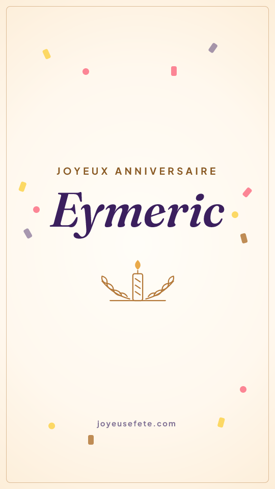 Image « Joyeux anniversaire Eymeric » au format story