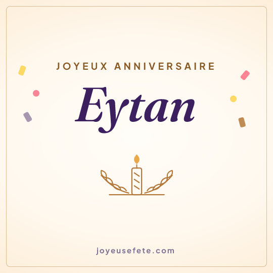 Image carrée « Joyeux anniversaire Eytan » pour WhatsApp