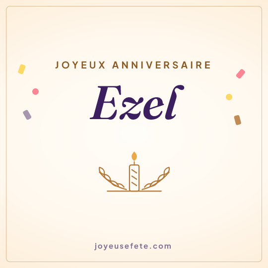 Image carrée « Joyeux anniversaire Ezel » pour WhatsApp