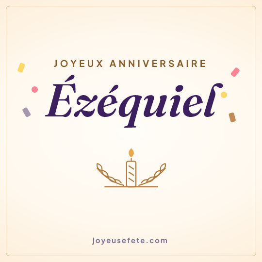Image carrée « Joyeux anniversaire Ézéquiel » pour WhatsApp