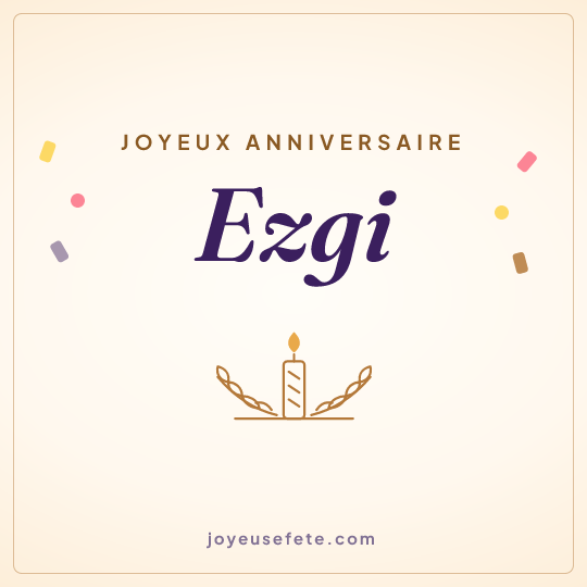 Image carrée « Joyeux anniversaire Ezgi » pour WhatsApp