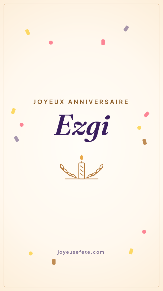 Image « Joyeux anniversaire Ezgi » au format story