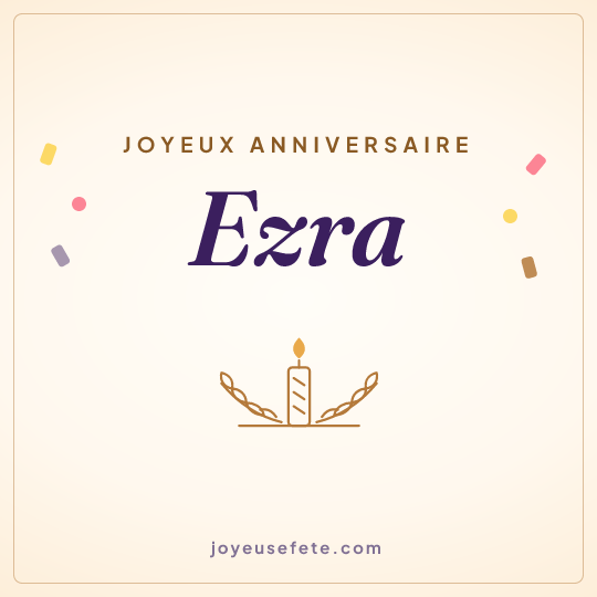 Image carrée « Joyeux anniversaire Ezra » pour WhatsApp