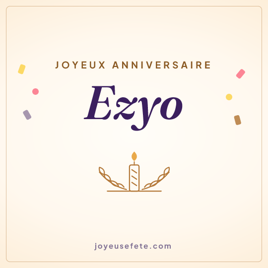 Image carrée « Joyeux anniversaire Ezyo » pour WhatsApp
