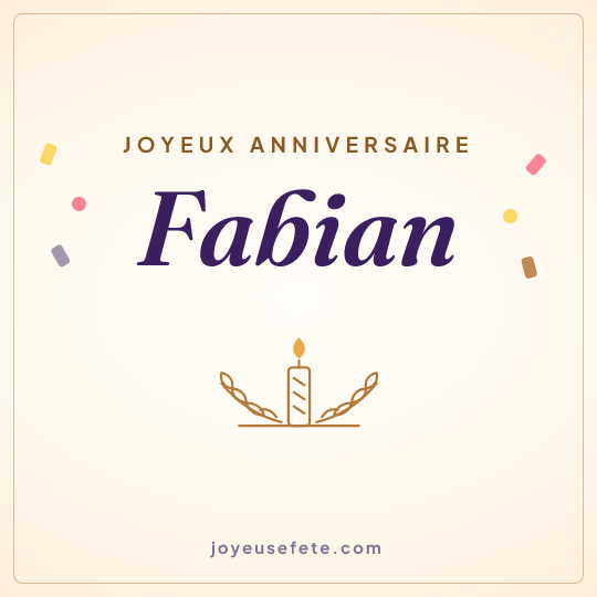 Image carrée « Joyeux anniversaire Fabian » pour WhatsApp