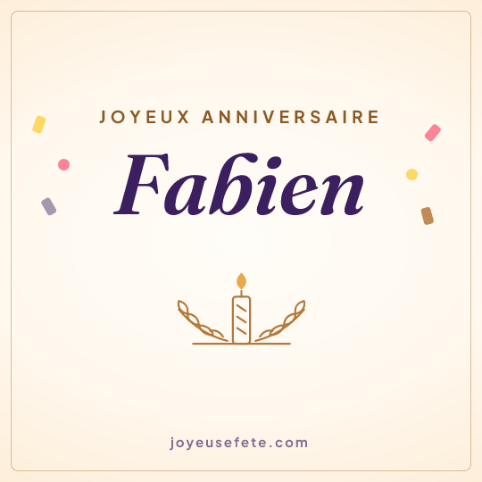 Image carrée « Joyeux anniversaire Fabien » pour WhatsApp