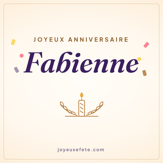 Image carrée « Joyeux anniversaire Fabienne » pour WhatsApp