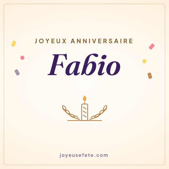 Image carrée « Joyeux anniversaire Fabio » pour WhatsApp