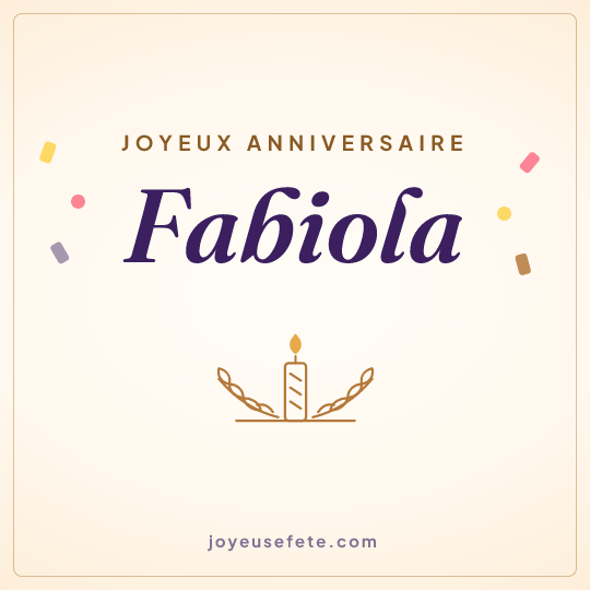 Image carrée « Joyeux anniversaire Fabiola » pour WhatsApp