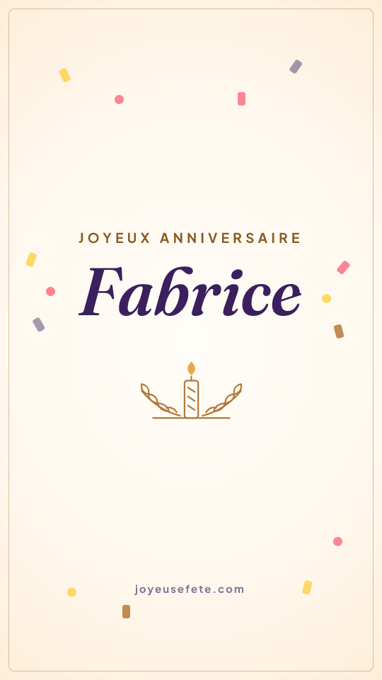 Image « Joyeux anniversaire Fabrice » au format story