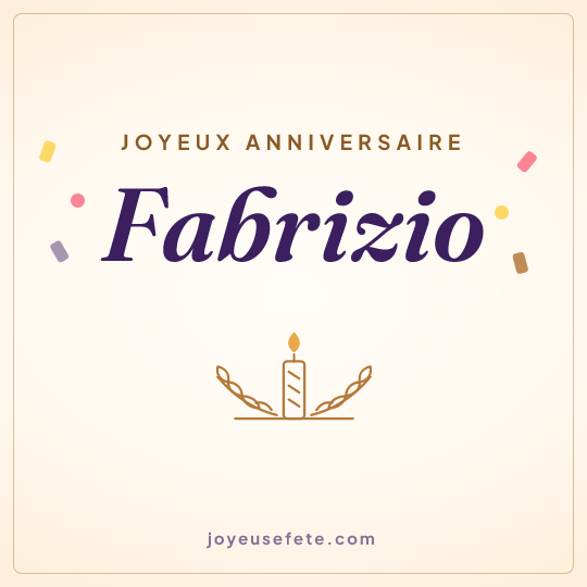 Image carrée « Joyeux anniversaire Fabrizio » pour WhatsApp