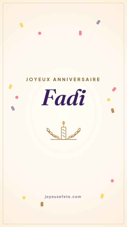 Image « Joyeux anniversaire Fadi » au format story