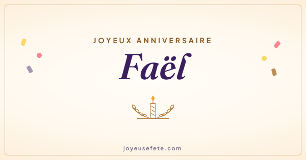 Image « Joyeux anniversaire Faël » au format large