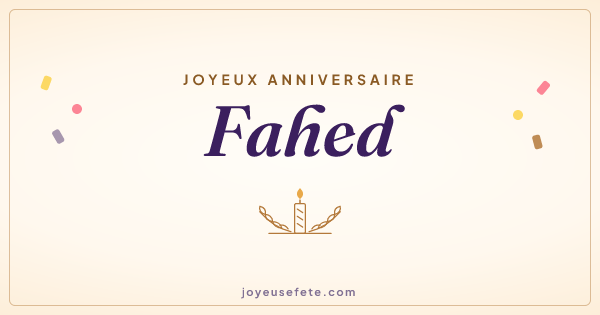 Image « Joyeux anniversaire Fahed » au format large