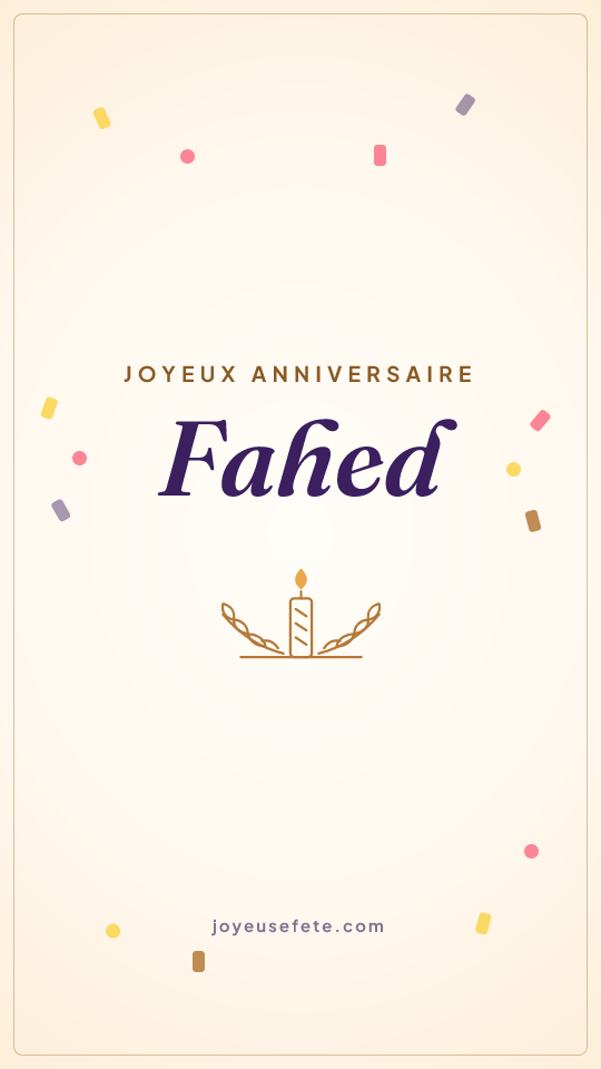 Image « Joyeux anniversaire Fahed » au format story