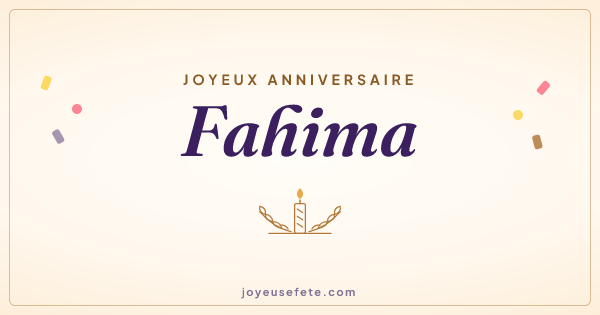 Image « Joyeux anniversaire Fahima » au format large