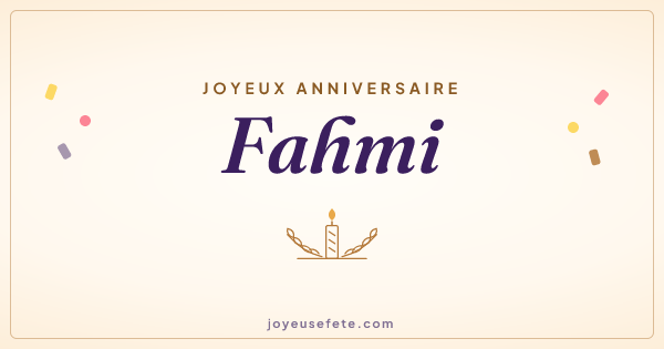 Image « Joyeux anniversaire Fahmi » au format large