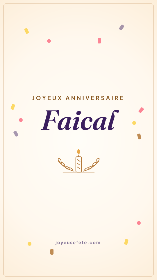 Image « Joyeux anniversaire Faical » au format story