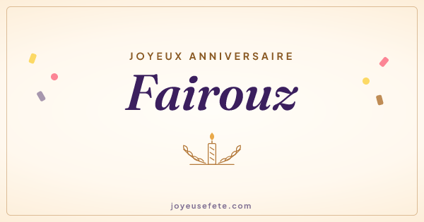 Image « Joyeux anniversaire Fairouz » au format large