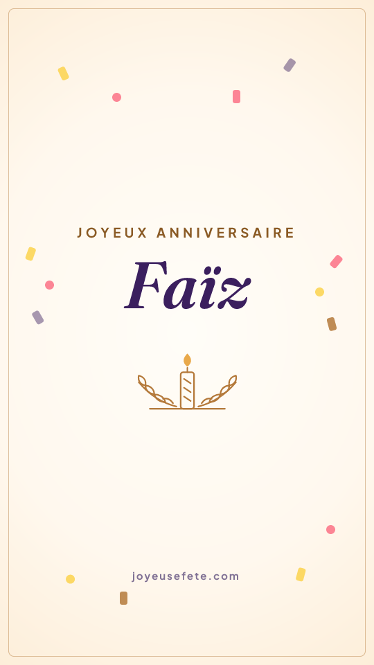 Image « Joyeux anniversaire Faïz » au format story