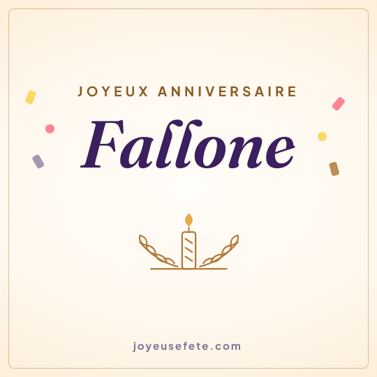 Image carrée « Joyeux anniversaire Fallone » pour WhatsApp