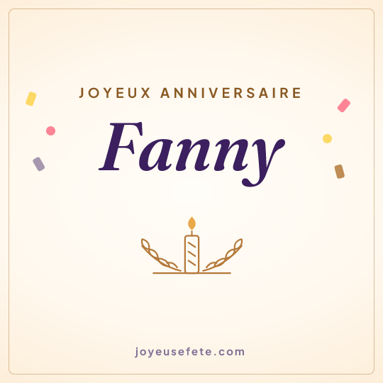 Image carrée « Joyeux anniversaire Fanny » pour WhatsApp