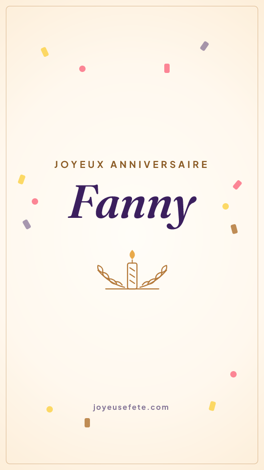 Image « Joyeux anniversaire Fanny » au format story