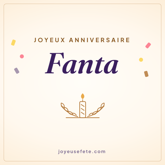 Image carrée « Joyeux anniversaire Fanta » pour WhatsApp