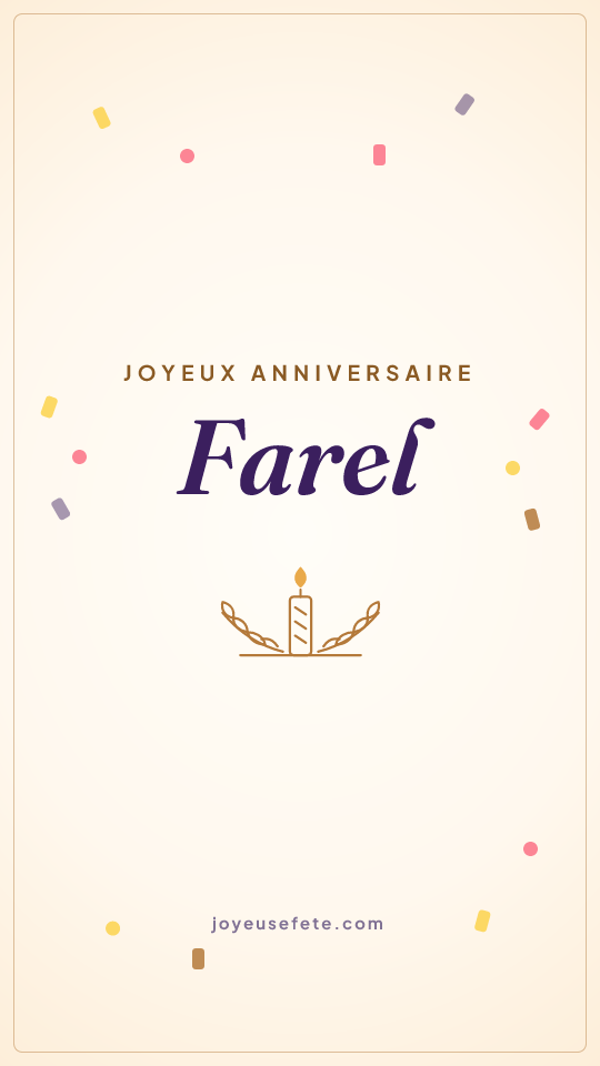 Image « Joyeux anniversaire Farel » au format story