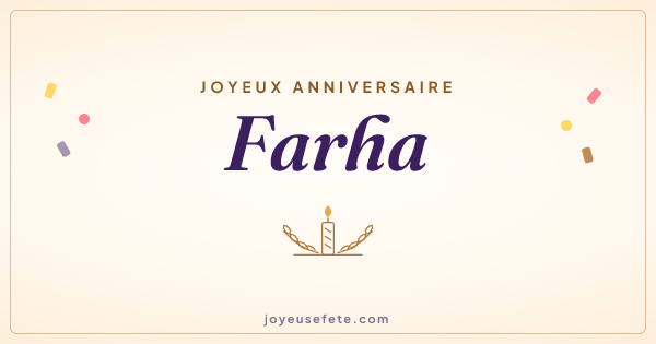 Image « Joyeux anniversaire Farha » au format large