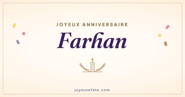Image « Joyeux anniversaire Farhan » au format large