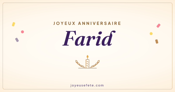 Image « Joyeux anniversaire Farid » au format large