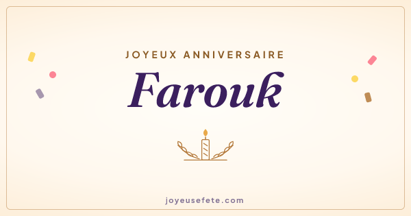 Image « Joyeux anniversaire Farouk » au format large