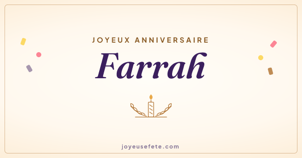 Image « Joyeux anniversaire Farrah » au format large