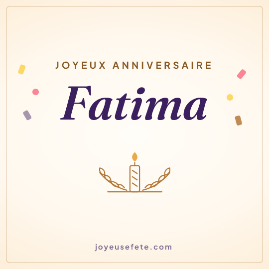 Image carrée « Joyeux anniversaire Fatima » pour WhatsApp
