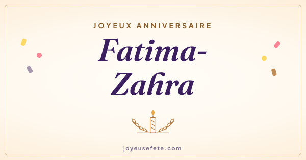 Image « Joyeux anniversaire Fatima-Zahra » au format large