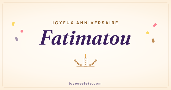 Image « Joyeux anniversaire Fatimatou » au format large