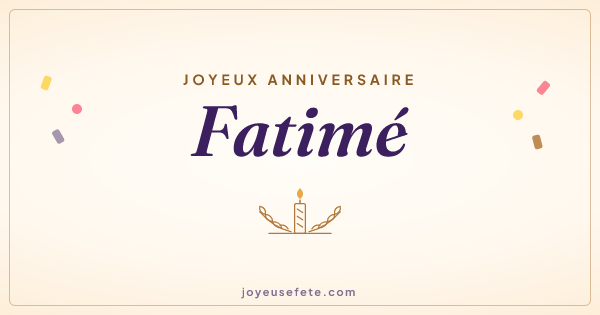 Image « Joyeux anniversaire Fatimé » au format large