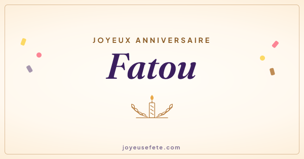 Image « Joyeux anniversaire Fatou » au format large